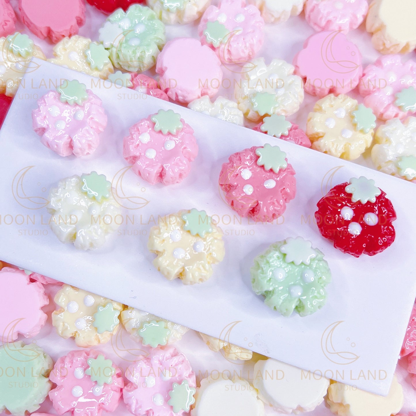 "Strawberry Cookie" Mini Charms (10+)