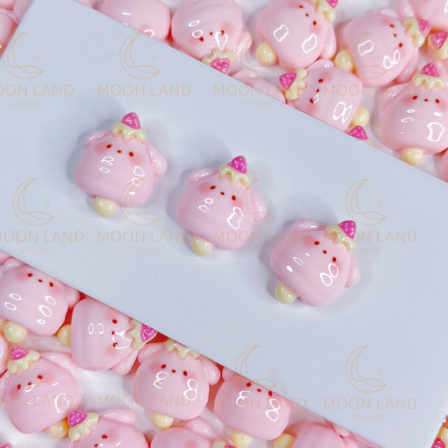 "Strawberry Puppy Pudding" Mini Charms (10+)