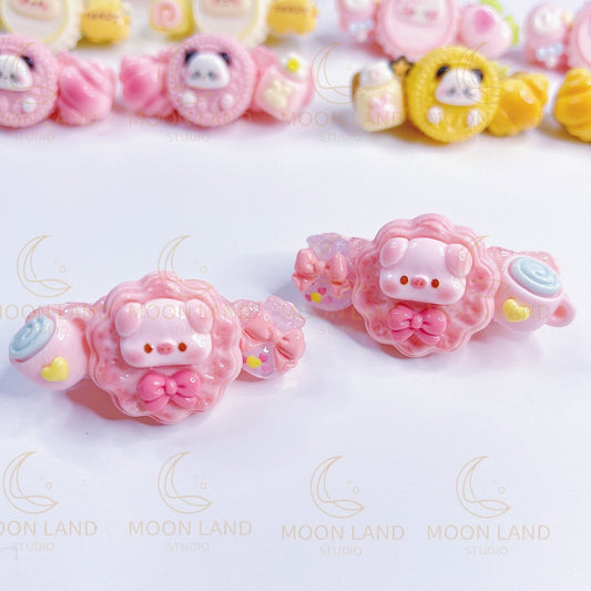 "Piggy Biscuit" Hairclips